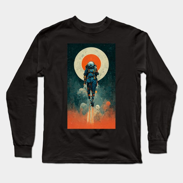 Space Jump Retro Vintage Sci Fi design Long Sleeve T-Shirt by JoshWhiteArt